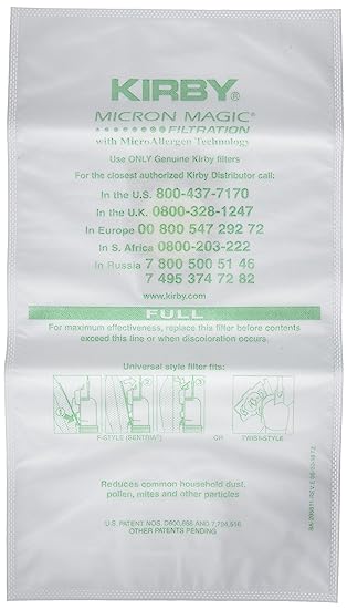 Kirby Allergen Reduction Filters, 204811 (6 pack)