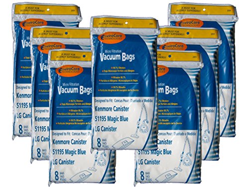 56 Kenmore Type M Sears 51195 Magic Blue LG Vacuum Bags, Ultracare, Canister Vacuum Cleaners, 20-51195, 609323, 21195, 21295, 24195, 21495