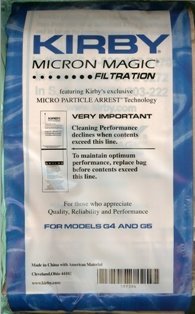 Kirby G4 & G5 2 Pack Vacuum Cleaner Bags, 6 Pack # K-197294-2PK