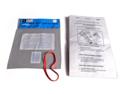 Shop Vacuum 830SW Vac Cleaner Bags w/ Rubber Band 90010100 900-101-00 2.5 Gallon