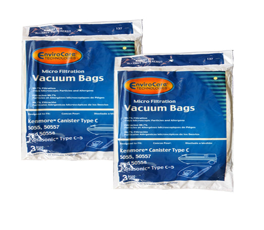 6 Kenmore Sears Type C 50558 Microfiltration Canister Vacuum Cleaner Bags