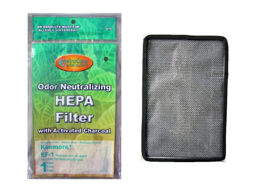 (50) Kenmore Sears EF 1 Pleated Vacuum HEPA Filter w/activated Charcoal, 86899 Progressive Vacuum Cleanser, C368KCNP1, 40324, 02080007000
