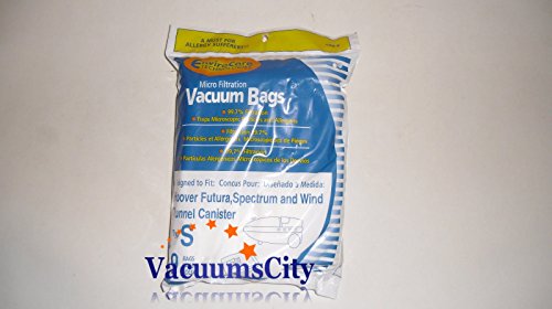Hoover Futura,Spectrum Canister Vacuum Type S Bags 9 Pk Generic Part # 109,109-9