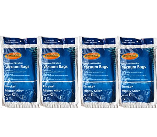 EnviroCare 12 Eureka C Allergy Mighty Mite Canister Commercial Vacuum Cleaner Bags