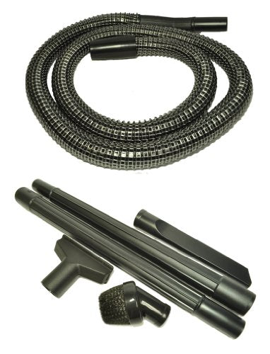 Panasonic Upright Vacuum Cleaner Replacement Hose/Attachment Kit, contains a 6 foot long 1 1/4" black vinyl wire reinforced hose, dust brush, upholstery nozzle, crevice tool and 2 black plastic wands