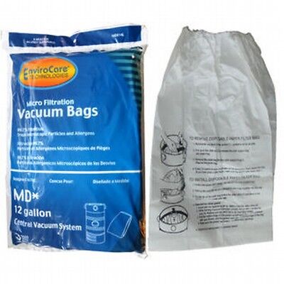 Modern Day Central Vac 12 Gallon Vacuum Cleaner Elastic Band 3 Paper Bags ( Pack 1) # MD814L, FIR-1415, 06-2427-07