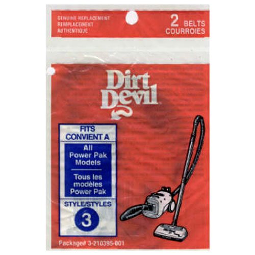 HOOVER/TTI FLOOR CARE 3-210395 Power Pak Vac Belt (2 Pack)