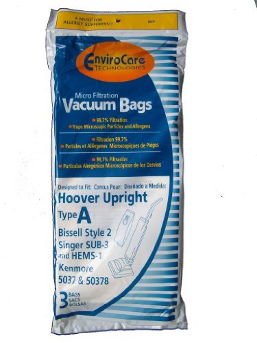 EnviroCare Replacement Micro Filtration Vacuum Bags for Hoover Type A Uprights 6 Bags