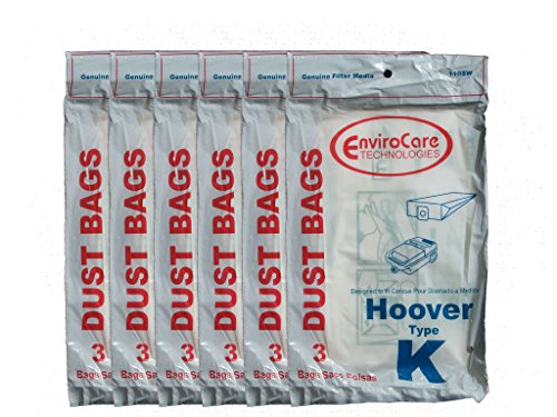 18 Hoover Type K Spirit Vacuum Bags, Canisters, Encore, Supremacy, Older Runabout Vacuum Cleaners,4010028K, 4010100K, H-4010100KES