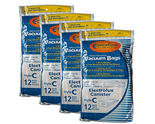 EnviroCare Replacement Micro Filtration Vacuum Cleaner Dust Bags made to fit Vacuum Bags for Electrolux Canisters Style C 48 Bags