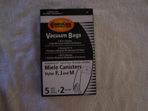 Miele Part#780510000010 - Miele Type FJM Replacement, 5 - Dustbags, 1 - Motor Protection Filter, 1 - Air Filter- Fits: Miele Series S241-S256i, S290-S291, S300i-S399, S500-S578, S700-S758 and S4000-S4999 by EnviroCare Part# C205