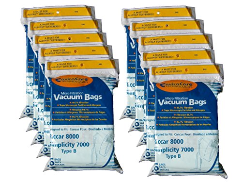 60 Riccar 8000 & Simplicity 7000 Type B Vaccum Bags, Upright, Commercial Vacuum Cleaners, 8000, 7000, 7200, 7250, 7300, 7350, 7700, 7750, 7900, 7950
