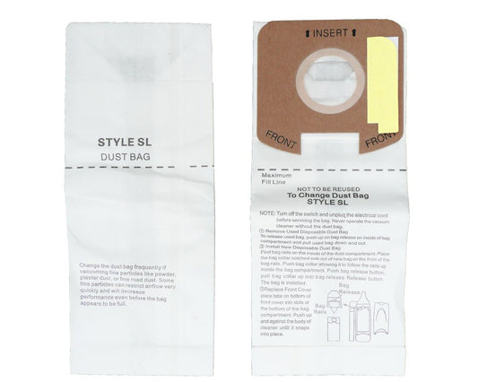 Eureka Sanitaire Style SL Micro Vacuum Bags Type Vac 61125 S782, 61125A-12 [63 Allergen Bags]
