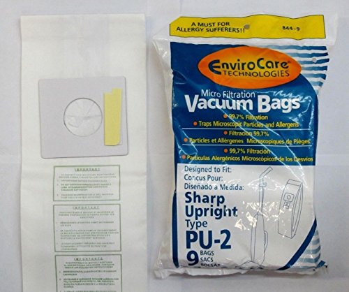 Envirocare Replacement Micro Filtration Vacuum Cleaner Dust Bags made to fit Sharp Upright Type PU-2-9 Pack