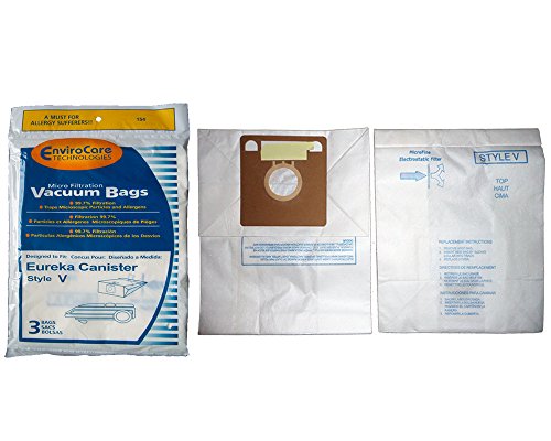 EnviroCare 3 Eureka Style V Power Team Microfiltration Allergy Canister Vacuum Cleaner Bags