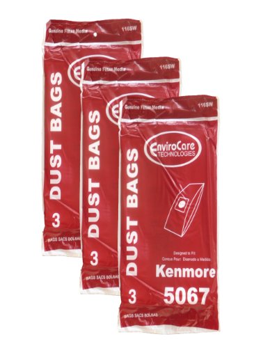 9 Kenmore 5067 Type X Upright Vacuum Cleaner Bag Model #11632265 11632275 11634510, Sears 50678, 11634610 34612 34695