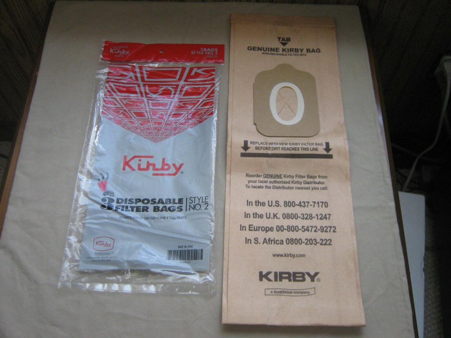 Genuine Kirby Style 2 Vacuum Cleaner Bags - Heritage 1, I, One Vac, OEM 19068103