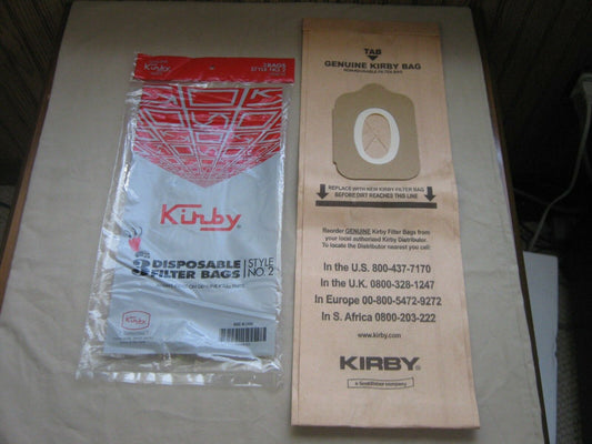 Genuine Kirby Style 2 Vacuum Cleaner Bags - Heritage 1, I, One Vac, OEM 19068103