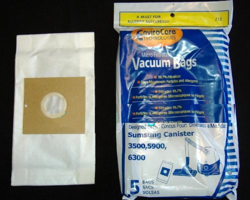 EnviroCare Replacement Designed To Fit Samsung 3500, 5900, 6300 Canisters Micro Filtration Vacuum Bags, 5 Pack