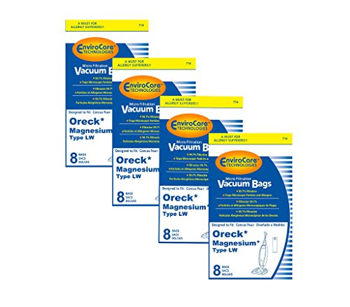 EnviroCare 32 Oreck Style LW LWPK25OH Allergen Vacuum Cleaner Bags Magnesium LW100 and 8100SXX