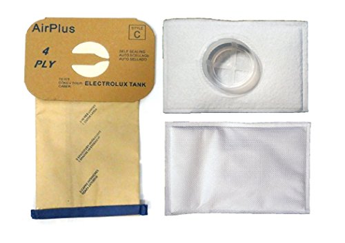 EnviroCare Replacement Vacuum Cleaner Dust Bags and After Filter Made to fit Electrolux Canister Tank Style C 8 Bags and 2 After Filters