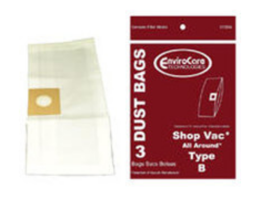 Shop Vacuum Style B Vac Bags 9066800 370SW All Around Vac 2 to 2.5 Gallons Gal