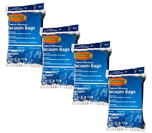 36 Panasonic U, U-3 & U-6 Upright Vacuum Cleaner Bags, MC-V145M, MC-115P, MC-V5000 thru MC-V5099, MC-V7300 thru MC-V7399, MC-V6200 thru MC-V6299