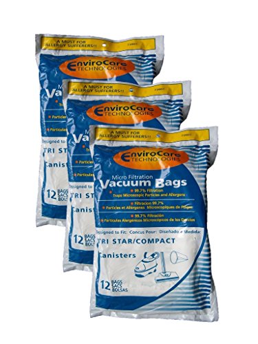 EnviroCare 36 Replacement for TRI-Star Compact 70305 Allergy Vacuum Cleaner Bag Airstorm Pullman-Holt Vortech Dust Care 43103