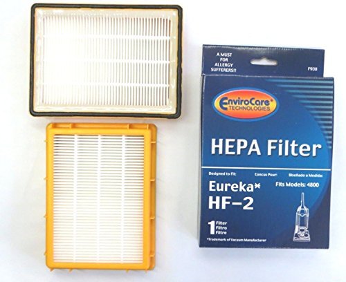 EnviroCare Replacement HEPA Vacuum Cleaner Filter Designed to fit Eureka HF-2 Upright Vacuum Cleaners 2 Filters