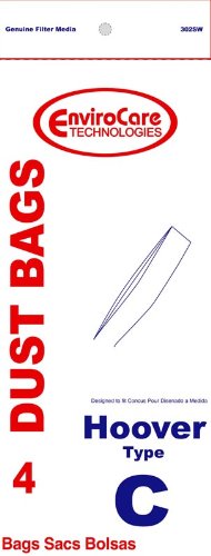 PAPER BAG, HOOVER TYPE C BOTTOM FILL ENV 4PK