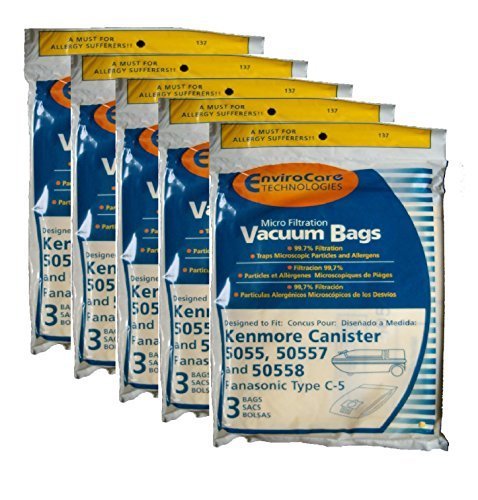 Kenmore Canister Type C. (15 Pack) Fits 5055, 50557 and 50558 Panasonic Type C-5 Models