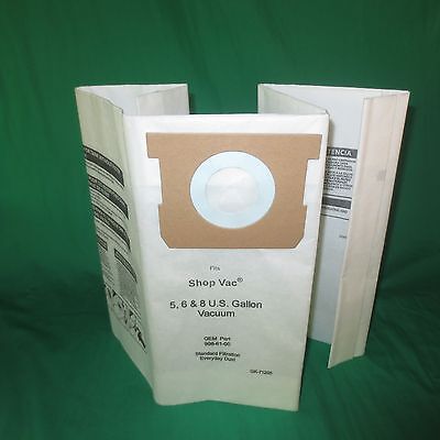Shop Vac Type E, 5, 6, 8 Gallon Dry Vacuum Pick Up Bags GK-71205, 9066100, 712SW
