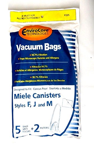 EnviroCare Replacement Allergen Vacuum Cleaner Dust Bags made to fit Miele F,J,M Canisters 25 Pack with 10 Filters