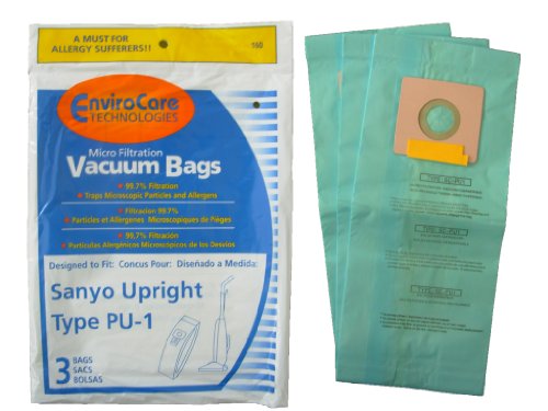 75 Sanyo Upright Pu-1 Vacuum Bags, Panasonic, Kenmore, LG Vacuum Cleaners, SC54A, SCA4, SCA41, SCA42, SCA4A, VU5545-65