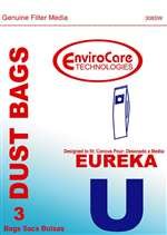 EnviroCare Eureka Paper Bag Style U 3 Per Pack Replacement #308SW (3 Bags)