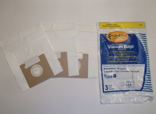 EnviroCare Replacement Micro Filtration Vacuum Bags Designed to Fit Kenmore Type B Galaxy Bagged Canister Models 3 Pack