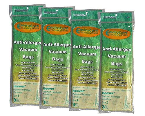Electric Vac Replacement for Hoover Type I AH10005 Platinum Canister Vacuum Cleaner Allergen HEPA Bag A891, 985059002, AH10005, SH10000, SH10000RM, UH30010COM, UH30010CCA (12 Bags)