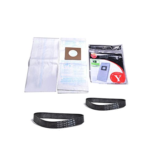 Hoover WindTunnel Upright Type Y Vacuum Bags Microfiltration Paper Bags 3pk With 2pk Windtunnel Upright Flat Belts