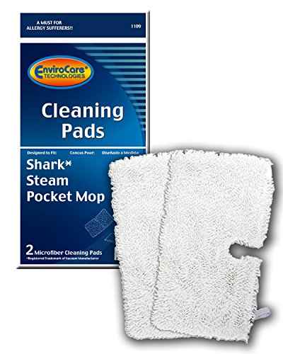 EnviroCare Replacement Cleaning Pads Compatible with Shark Steam Pocket Mops S3500 Series S3501 S3601 S3550 S3901 S3801 SE450 S3801CO S3601D 2 Count