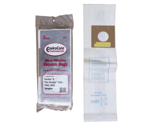 3 Eureka U Commercial Bravo Vacuum Bags, Bravo II, Direct Air, World Vac, White Westinghouse Vacuum Cleaners
