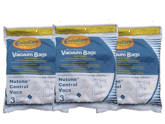9 Central Vacuum Cleaner bags For Nutone Broan Cyclovac Dynavac Easyflo Eureka Filteraire Frigidaire Housekeeper/Rittenhouse Husky Miami Carey Singer Smart Soluvac Vacuflo 391, CF3918, 110025, 110056, Nutone-391, 44186 6 gallon