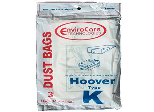 Hoover Type K Canister 2 Ply Vacuum Paper Bags 3 PK # 110SW