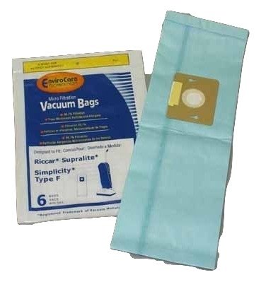 PAPER BAGS-RICCAR,F,6PK,SIMPLICITY SUPRALIGHT,FREEDOM LIGHTWEIGHT UPRIGHT 812 52
