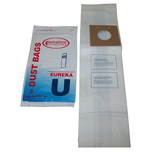 Eureka Style U, 2PLY, Upright Vacuum Cleaner Envirocare Paper Bags 3PK # 308SW