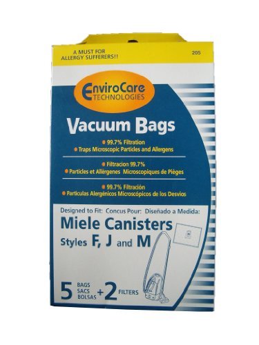 EnviroCare Replacement Allergen Vacuum Cleaner Dust Bags made to fit Miele F,J,M Canisters 10 Pack with 4 Filters