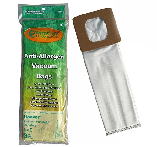 Hoover Platinum Handheld Canister Type - I, Anti-Allergen Vacuum Hepa Bags # A891
