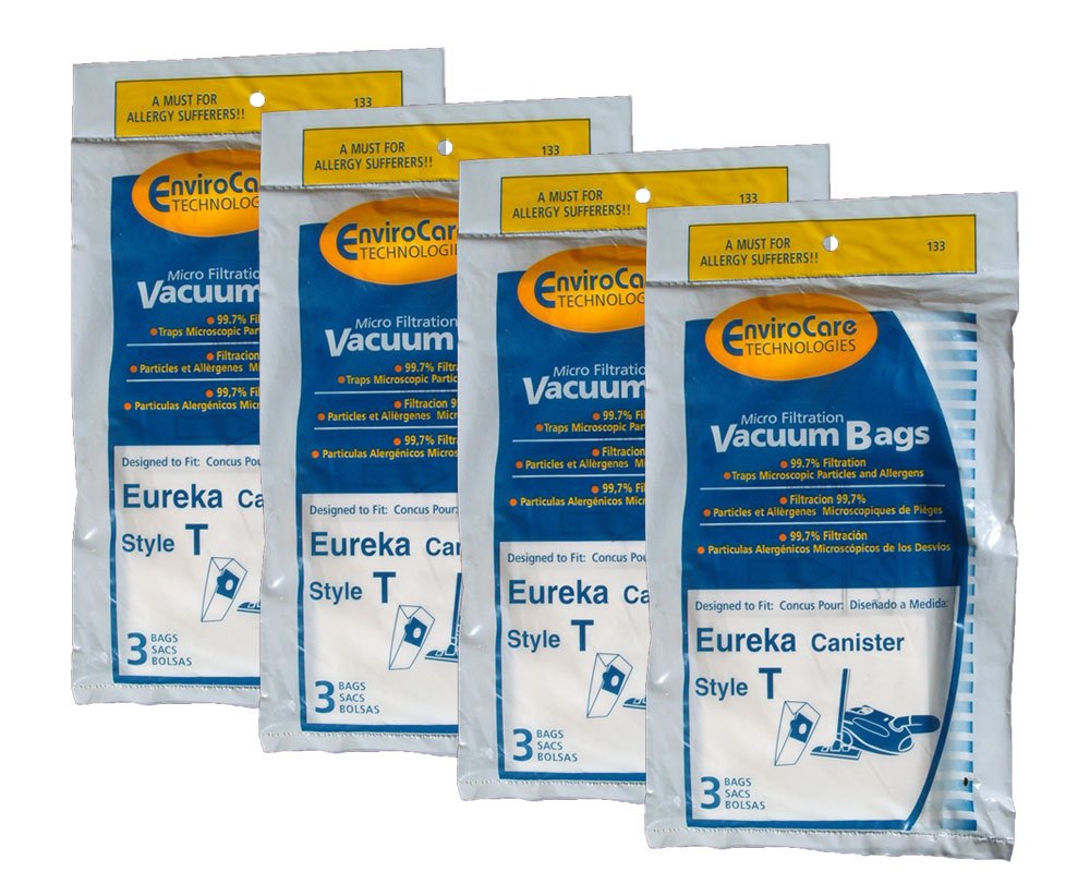 EnviroCare Replacement Micro Filtration Vacuum Cleaner Dust Bags Made to fit Eureka Style T Canisters 12 Bags