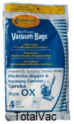 Eureka / Electrolux Harmony / Oxygen Vacuum Bags - 4 Bags
