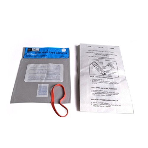 EnviroCare Shop Vac Wet & Dry Vac 2.5 Gallon Bags 5 Pk with Rubber Band Part 830SW