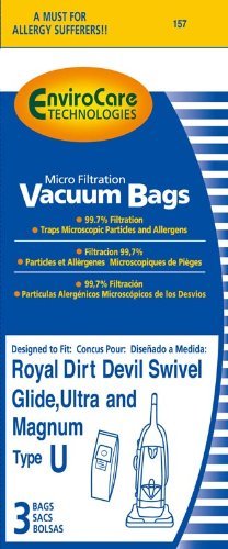 3 Pack Dirt Devil Type U Microfresh Vacuum Bags